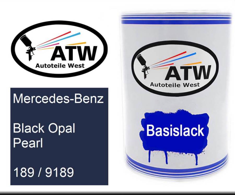 Mercedes-Benz, Black Opal Pearl, 189 / 9189: 500ml Lackdose, von ATW Autoteile West.